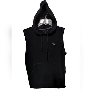 M422) Express Design Studio Black Knitted Hoodie Vest Size Small